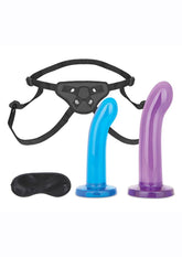 Lux Fetish Beginners Strap-On and Pegging - Blue/Purple - 3 Piece/Set